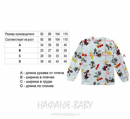 Детская пижама Cit-Cit арт: 3765 от 2 до 5 лет, цвет серый меланж, оптом Турция