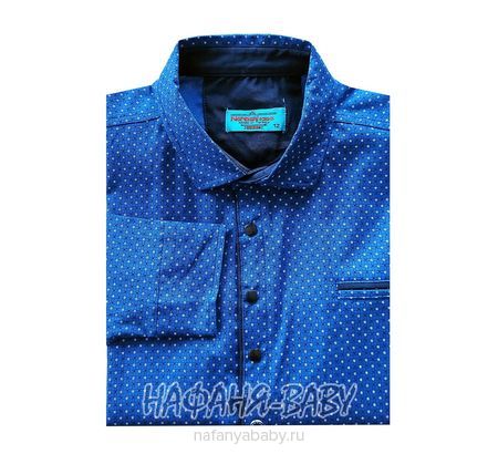Подростковая рубашка NORMANI арт: 411-3, 5-9 лет, 10-15 лет, цвет синий, оптом Турция