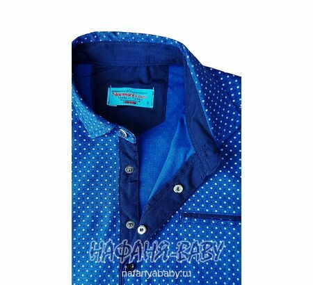 Подростковая рубашка NORMANI, арт: 411-3, цвет темно-синий с синим