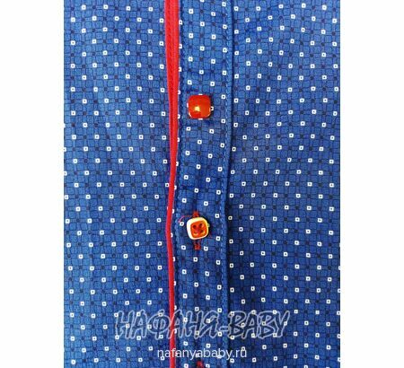 Подростковая рубашка NORMANI арт: 411-3, 5-9 лет, 10-15 лет, цвет темно-синий с бордовым, оптом Турция