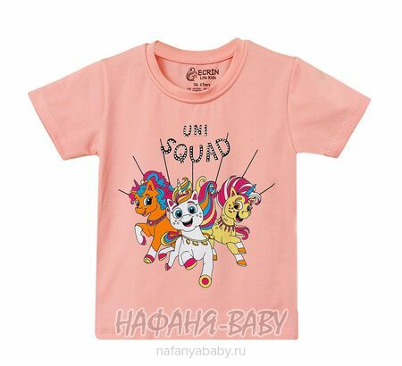 Детская футболка ECRIN арт. 4203 для девочки 1-4 года, цвет персиковый, оптом Турция