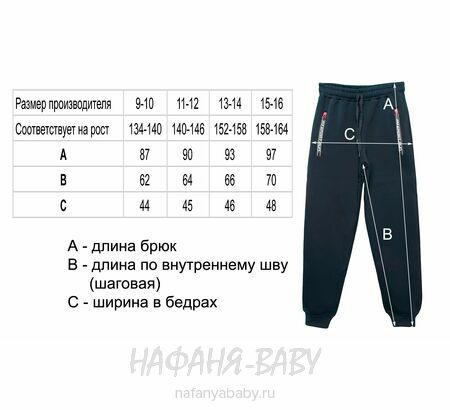 Теплые брюки с начесом ILDES, купить в интернет магазине Нафаня. арт: 4962, цвет темно-синий