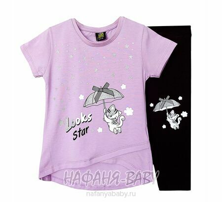 Костюм (футболка + лосины) JOXFUL арт: 5003, 2-5 лет, цвет сиреневый, оптом Турция