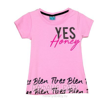 Детская футболка Cit Cit арт: 5063, 5-9 лет, цвет розовый, оптом Турция