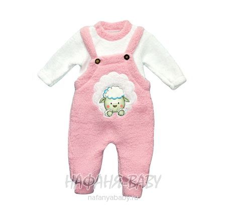 Детский комплект из велсофта (кофта+полукомбинезон) NURCIX арт: 5122, 1-4 года, 0-12 мес, оптом Турция