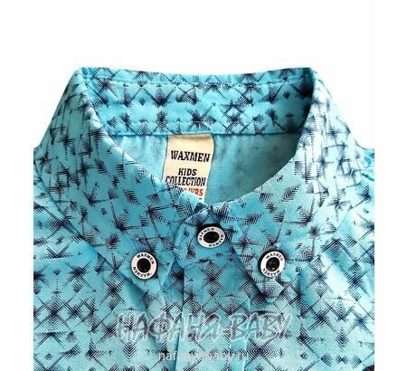 Детская рубашка WAXMEN арт: 5123, 5-9 лет, цвет голубой, оптом Турция