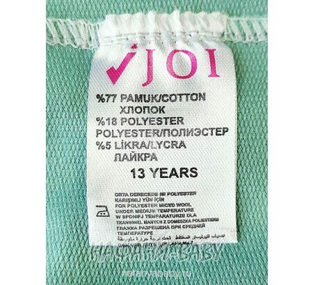 Брюки трикотажные JOI арт: 514 для девочки 13-16 лет, цвет дымчато-зеленый хаки, оптом Турция
