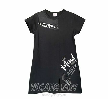 Платье-туника LILY Kids арт: 5159, 10-15 лет, 5-9 лет, цвет черный, оптом Турция