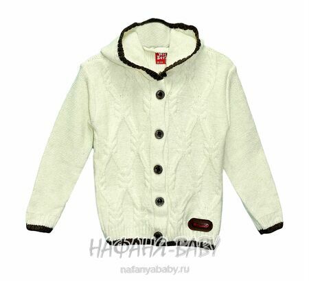 Вязанный кардиган с капюшоном WII BERY арт: 5160, 1-4 года, цвет молочный, оптом Турция