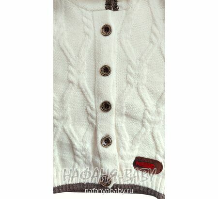 Вязанный кардиган с капюшоном WII BERY арт: 5160, 1-4 года, цвет молочный, оптом Турция