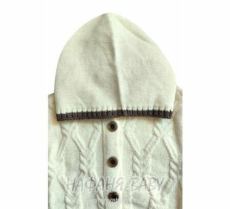 Вязанный кардиган с капюшоном WII BERY арт: 5160, 1-4 года, цвет молочный, оптом Турция