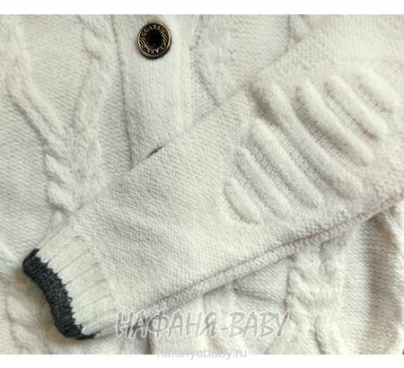 Вязанный кардиган с капюшоном WII BERY арт: 5160, 1-4 года, цвет молочный, оптом Турция