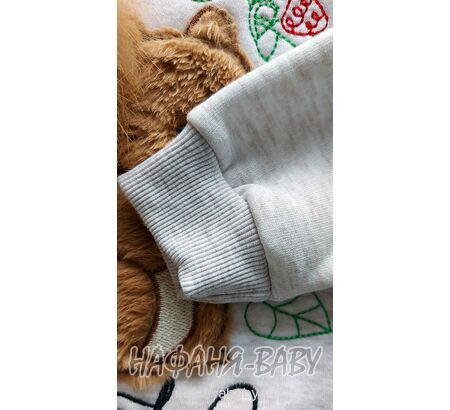 Теплый костюм (свитшот + брюки) Miss Melinda арт: 5202, 1-4 года, 5-9 лет, цвет бежевый меланж, оптом Турция