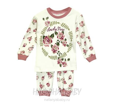 Детская трикотажная пижама для девочки SUPERMINI арт: 55525, 1-4 года, цвет чайная роза, оптом Турция
