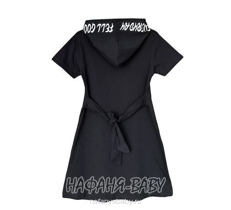 Трикотажное платье с капюшоном BENETI арт: 5600, 10-15 лет, цвет черный, оптом Турция
