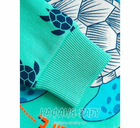 Свитшот ЧЕРЕПАХА UNRULY арт: 5816 для мальчика 2-5 лет, цвет бирюзовый, оптом Турция