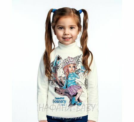 Детская утепленная водолазка NARMINI арт: 5832 для девочки 2-7 лет, цвет кремовый, оптом Турция