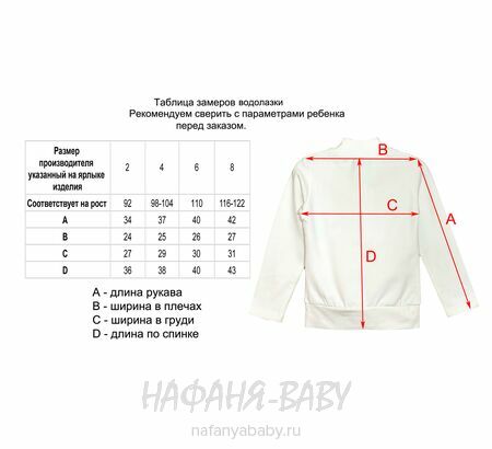 Детская утепленная водолазка NARMINI арт: 5832 для девочки 2-7 лет, цвет кремовый, оптом Турция