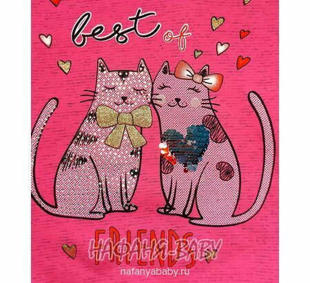 Детский утепленный свитшот футер 3-нитка начес Турция арт: 5919, 3-4 года, цвет розовый меланж