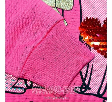 Детский утепленный свитшот футер 3-нитка начес Турция арт: 5919, 3-4 года, цвет розовый меланж