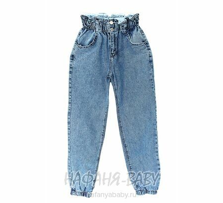 Джинсы подростковые ELEYSA Jeans арт: 6057 для девочки 13-16 лет, цвет синий, оптом Турция