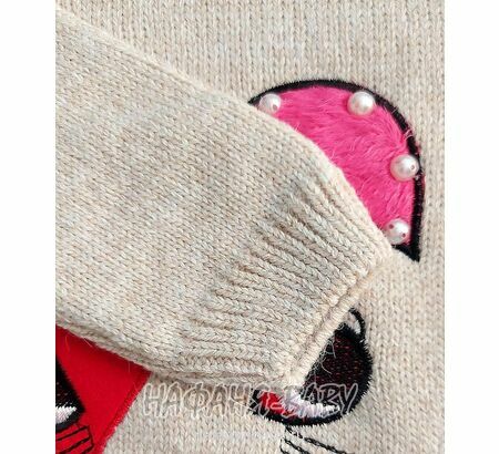 Детский вязаный джемпер WII BERY арт: 6100, 1-4 года, цвет бежевый, оптом Турция