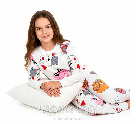 Детская пижама Cit-Cit арт. 6221 для девочки от 3 до 7, цвет молочный, оптом Турция