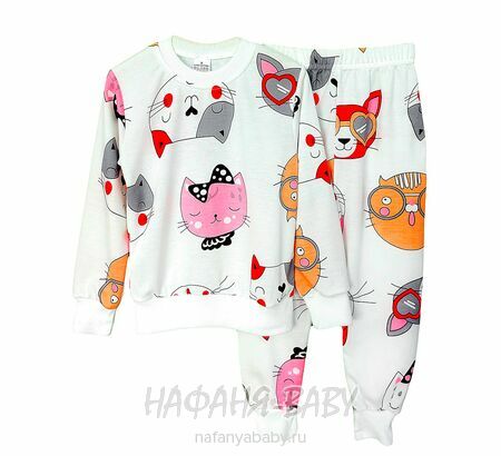 Детская пижама Cit-Cit арт. 6221 для девочки от 3 до 7, цвет молочный, оптом Турция