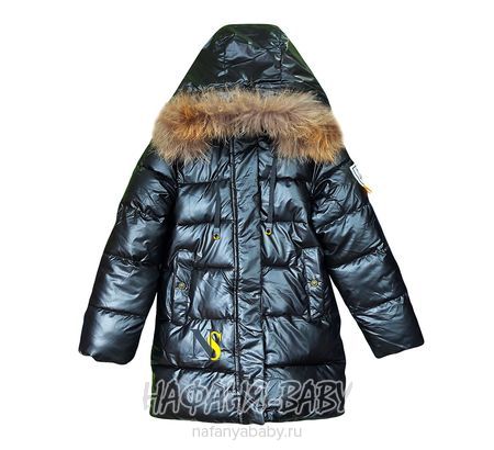 Зимняя удлиненная куртка  YIKAI арт: 622, 5-9 лет, цвет черный, оптом Китай (Пекин)