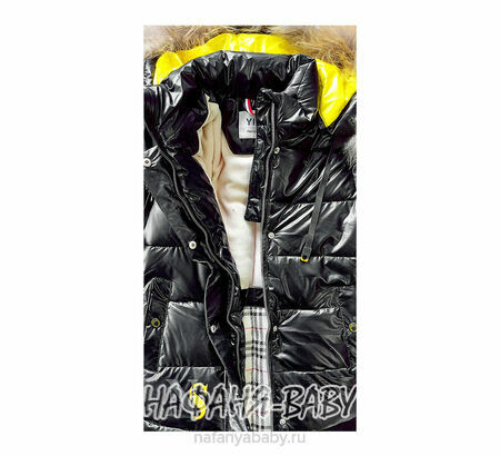 Зимняя удлиненная куртка  YIKAI арт: 622, 5-9 лет, цвет черный, оптом Китай (Пекин)