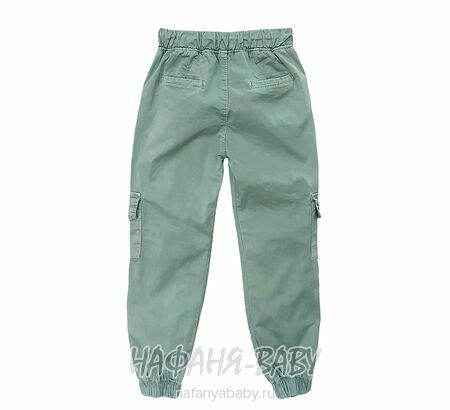 Подростковые летние брюки TATI Jeans арт: 6488, 8-12 лет, цвет дымчато-зеленый хаки, оптом Турция