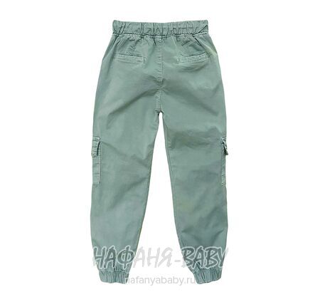 Подростковые летние брюки TATI Jeans арт: 6488, 8-12 лет, цвет дымчато-зеленый хаки, оптом Турция