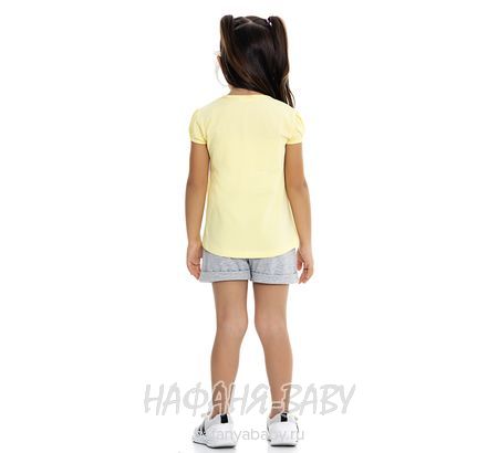 Костюм (футболка + шорты)  PF арт: 6558, 1-4 года, 5-9 лет, цвет желтый, оптом Турция