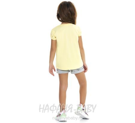Костюм (футболка + шорты)  PF арт: 6582, 1-4 года, 5-9 лет, цвет желтый, оптом Турция