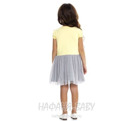 Платье трикотажное PF арт: 6589, 1-4 года, 5-9 лет, цвет желтый, оптом Турция