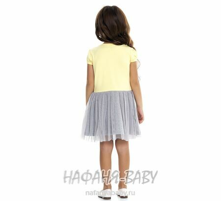 Платье трикотажное PF арт: 6589, 1-4 года, 5-9 лет, цвет желтый, оптом Турция