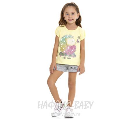 Костюм (футболка + шорты)  PF арт: 6592, 1-4 года, 5-9 лет, цвет желтый, оптом Турция