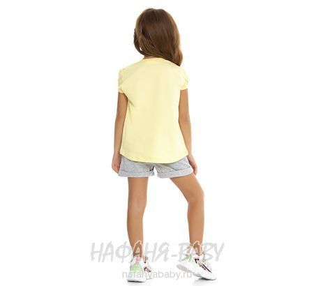 Костюм (футболка + шорты)  PF арт: 6593, 1-4 года, 5-9 лет, цвет желтый, оптом Турция