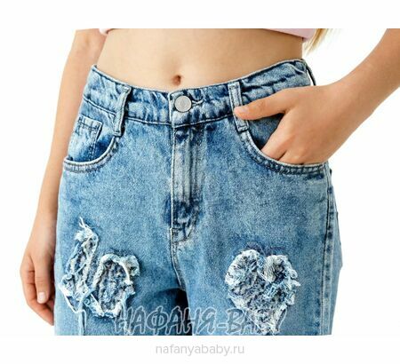 Джинсы ELEYSA Jeans арт: 66372 для девочки 13-16 лет, цвет синий, оптом Турция
