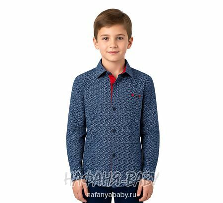 Детская рубашка NORMANI арт: 699-1, 5-9 лет, цвет темно-синий, оптом Турция