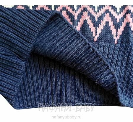 Вязаный джемпер - туника SEREN gul арт: 7031, 5-9 лет, 10-15 лет, цвет сине-серый, оптом Турция