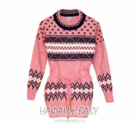 Вязаный джемпер - туника SEREN gul арт: 7031, 5-9 лет, 10-15 лет, цвет чайная роза, оптом Турция