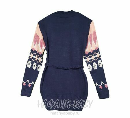 Вязаный джемпер-туника SEREN gul арт: 7037, 5-9 лет, 10-15 лет, цвет темно-синий, оптом Турция