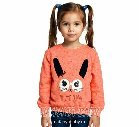 Детский свитшот Зайчик Cit Cit Турция, купить штучно в интернет магазине Нафаня, арт: 7612, 2-5 лет. цвет персиковый меланж.