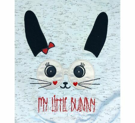 Детский свитшот Зайчик Cit Cit Турция, купить штучно в интернет магазине Нафаня, арт: 7612, 2-5 лет, цвет св.голубой меланж