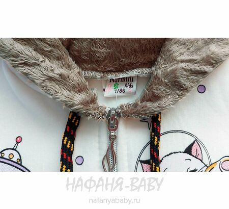 Теплая толстовка с капюшоном для девочки арт: 7910, 1-4 года, цвет кремовый, Турция