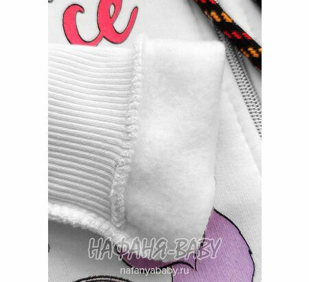 Теплая толстовка с капюшоном для девочки арт: 7910, 1-4 года, цвет кремовый, Турция