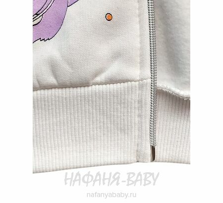 Теплая толстовка с капюшоном для девочки арт: 7910, 1-4 года, цвет кремовый, Турция