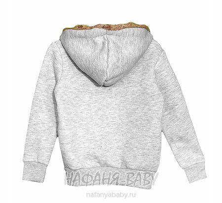 Теплая толстовка с капюшоном для девочки арт: 7910, 1-4 года, цвет серый меланж, Турция