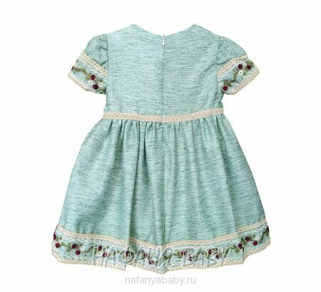 Нарядное платье A.Y.D. арт: 803, 1-4 года, цвет дымчато-зеленый хаки, оптом Турция